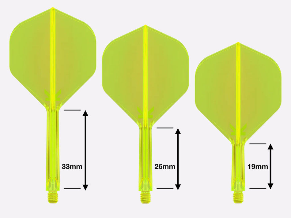 Target K-Flex Integrated Dart Flight And Shaft System, No2 Standard, Short, Neon colors